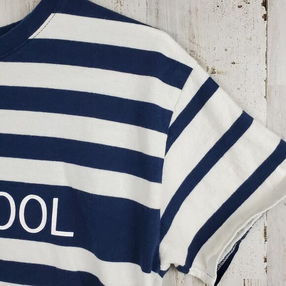 Forever 21 Striped Short Sleeve Tee Shirt White Blue Size Medium - Picture 5 of 7